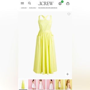 J. Crew cotton poplin apron dress with convertible straps in Neon/Yellow